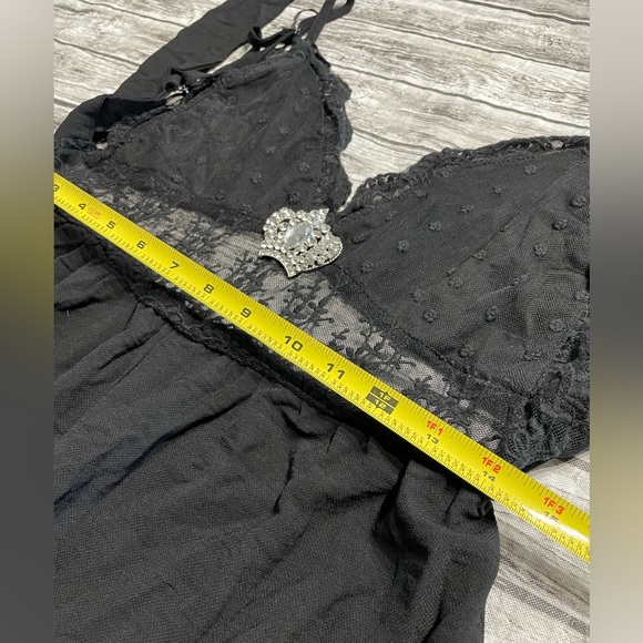 Ladies Medium Blashe Jumpsuit cute peek through lace midsection sparkling crown - Picture 10 of 13